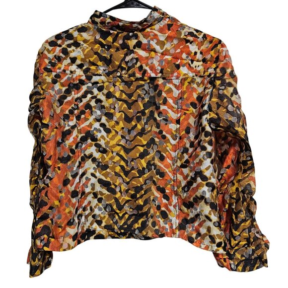Ruby Rd Petite Button Up Shirt Womens Size12P Vibrant Abstract Print Long Sleeve - Picture 2 of 5